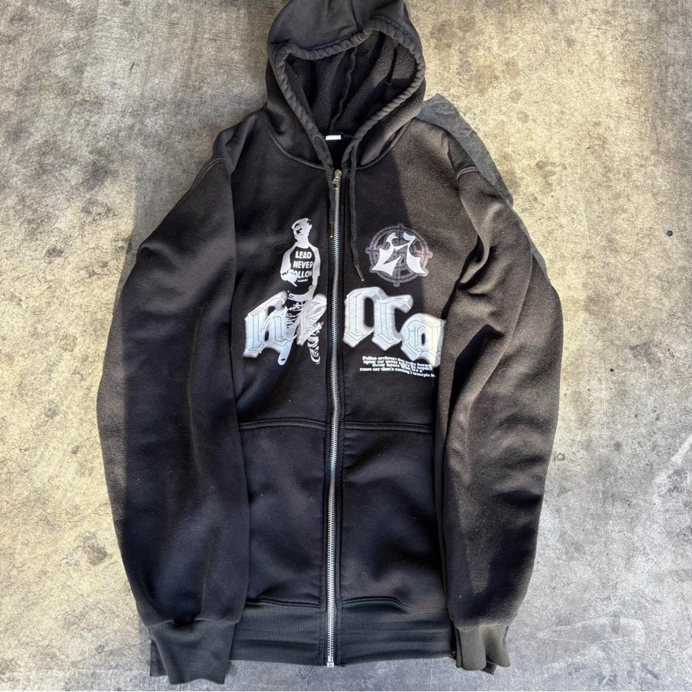 Custom Y2K Chief Keef Graphic Zip-Up Hoodie